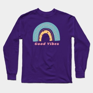 Good Vibes Rainbow Design Long Sleeve T-Shirt